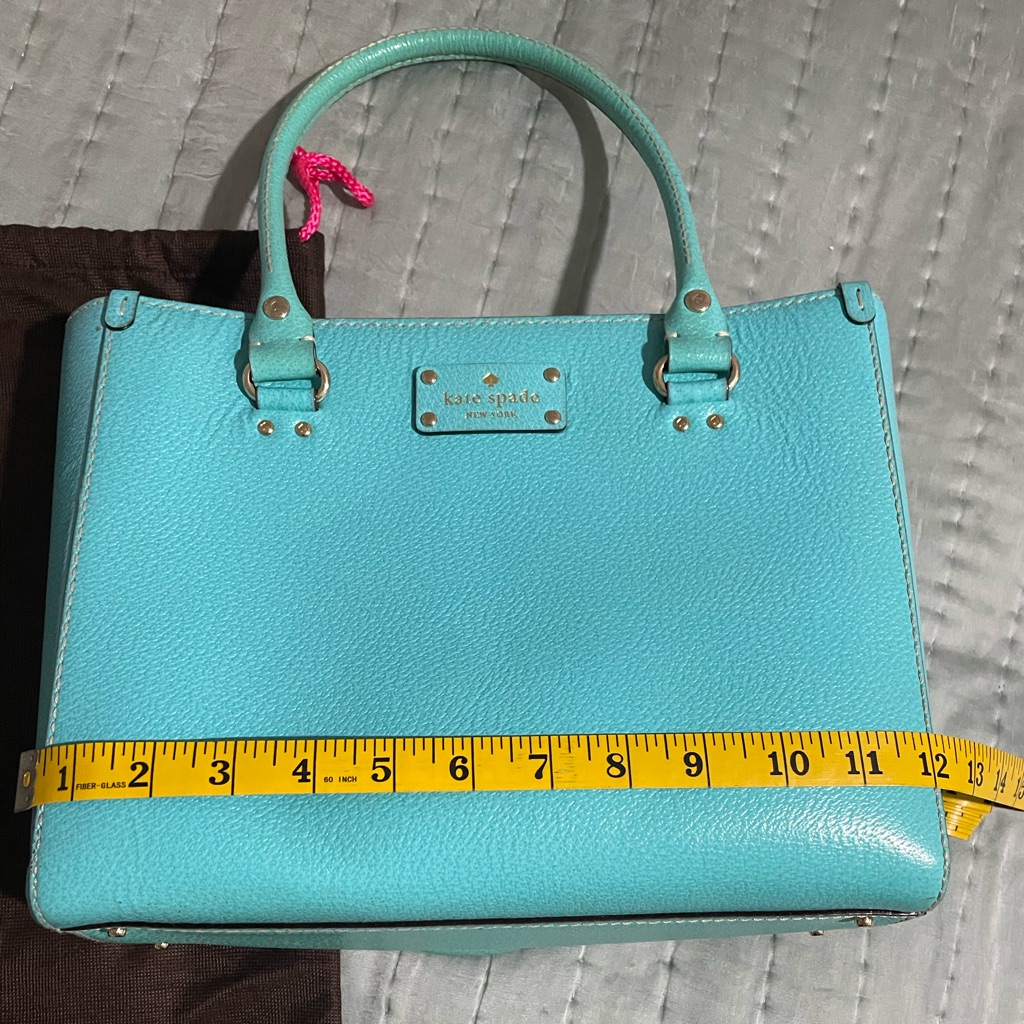 Kate Spade Blue Satchel With Gold Accents